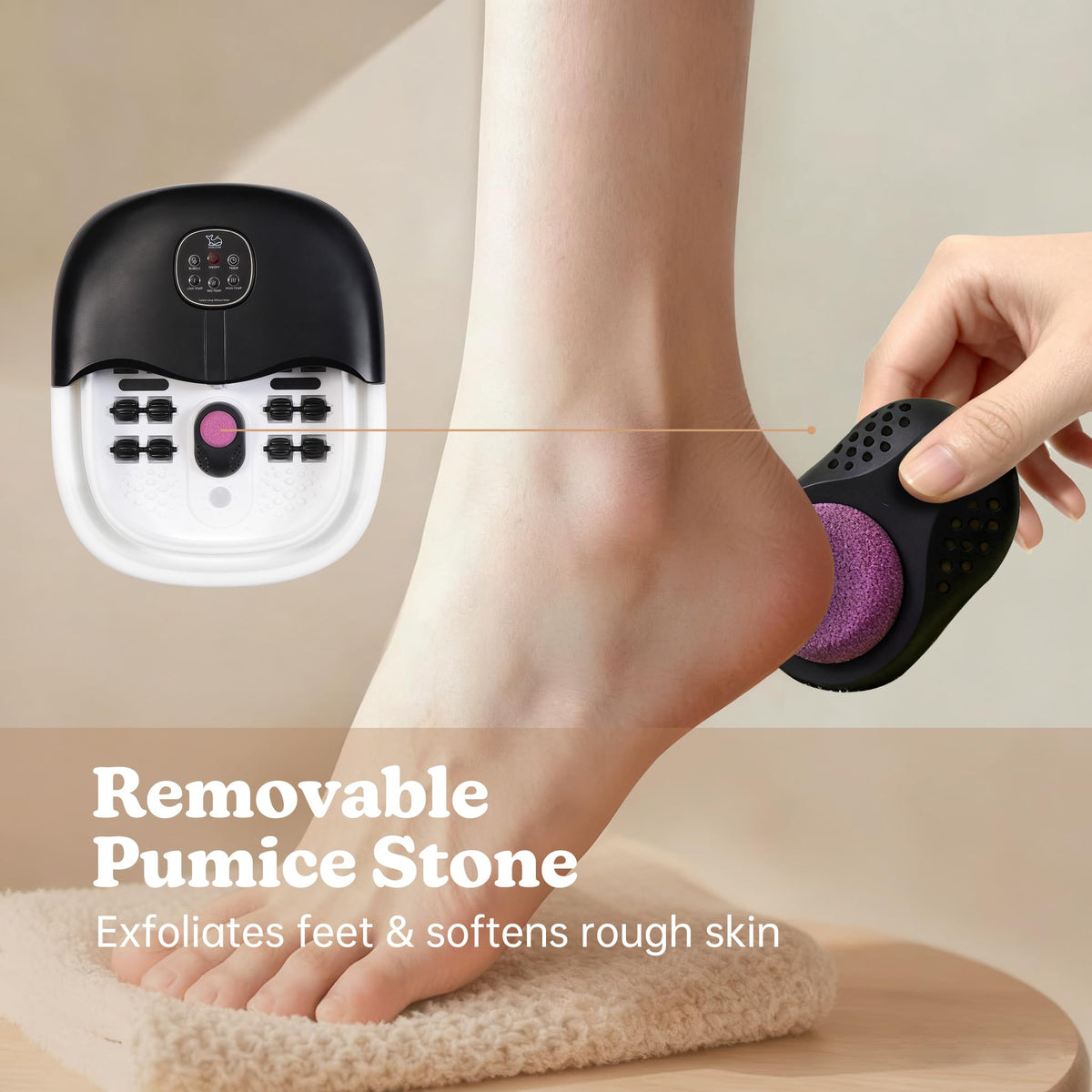 Whalstar foot bath massager in use with bubbles