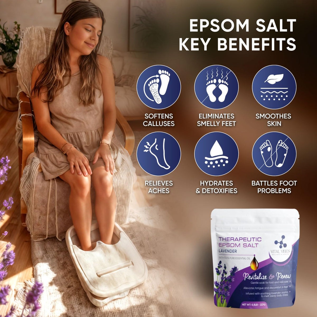 Full box contents of Vital Vibes Ultimate Ionic Foot Bath