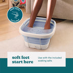 User filling Homedics footbath with warm water