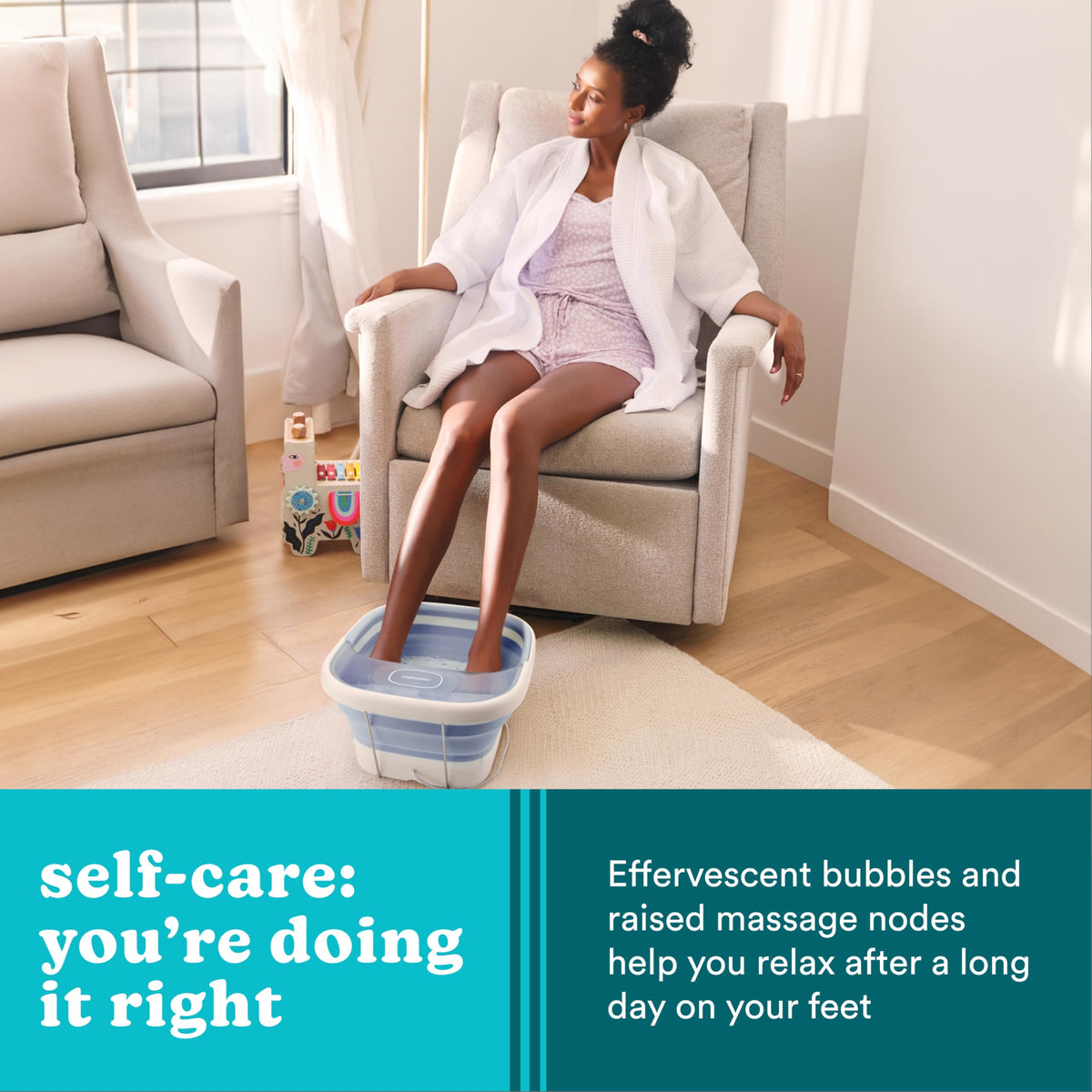 Homedics footbath with included bath salt packets