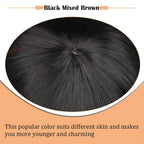 A detailed layout of the fourteen inch glueless synthetic wig packaging showing high quality construction details