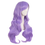 MapofBeauty 70cm side bangs purple costume wig displaying realistic fiber texture and volume.