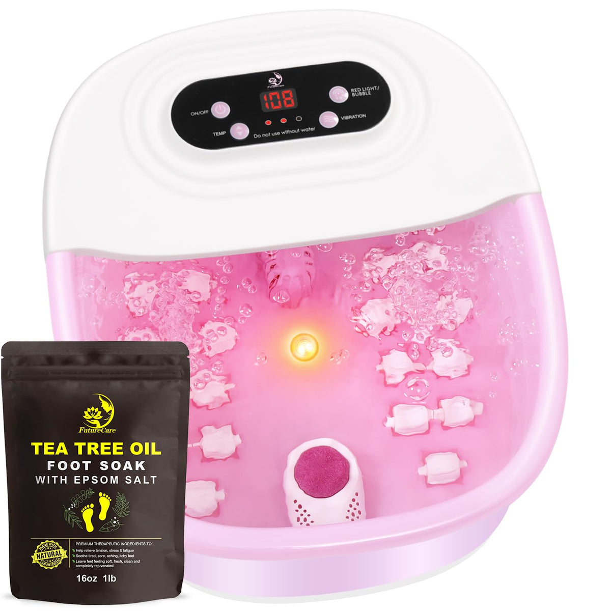 Side profile of FutureCare foot spa bath massager