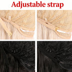 MapofBeauty premium lavender purple wavy hair extensions wig showing full length back profile view.
