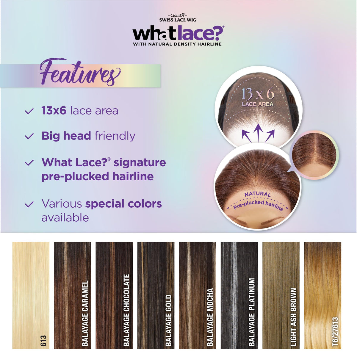 Sensationnel synthetic wig packaging showing style details for Glenna