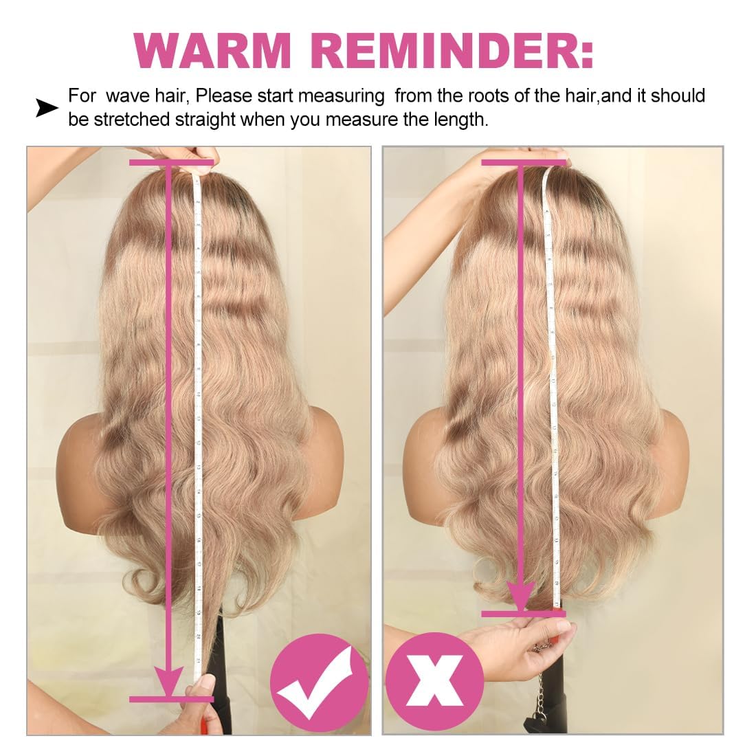 Silky body wave texture pattern overview on premium ash blonde colored human hair unit