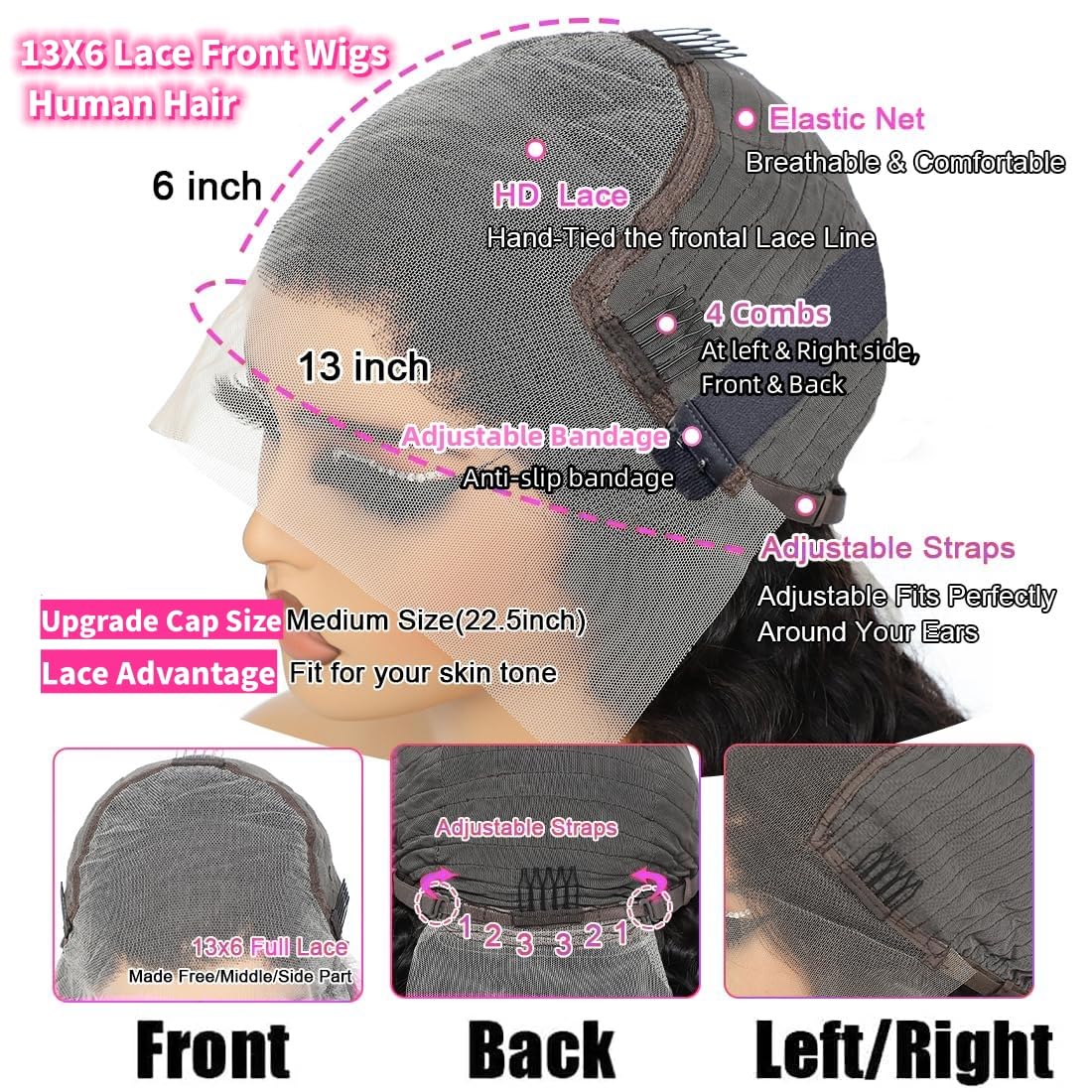 Texture view of fluffy and soft deep wave curls natural black color