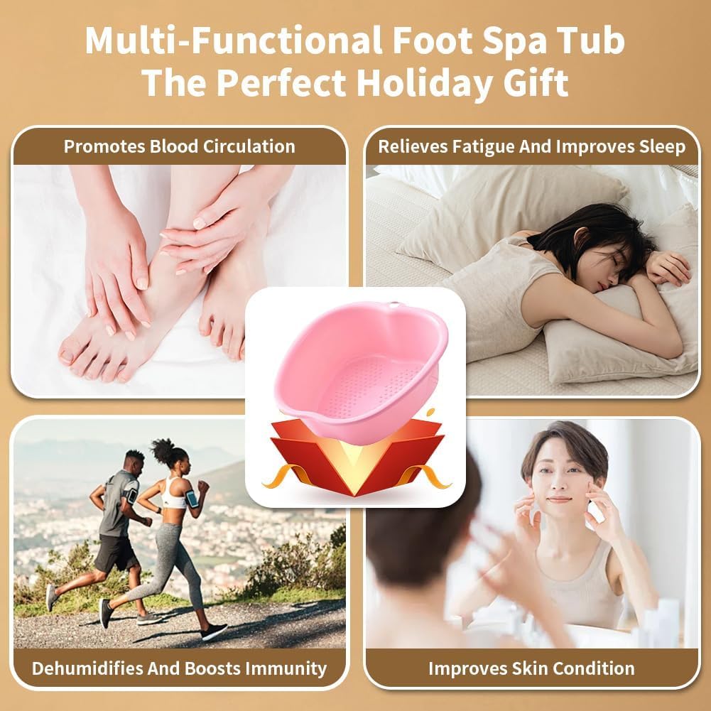 White foot soaking bucket for home spa and exfoliation