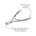 Tweezerman cuticle nipper showing stainless steel finish