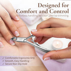 Side view of ergonomic cuticle trimmer handle