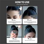 Back label of Lewedo 100 gram hair fiber refill bag detailing application steps