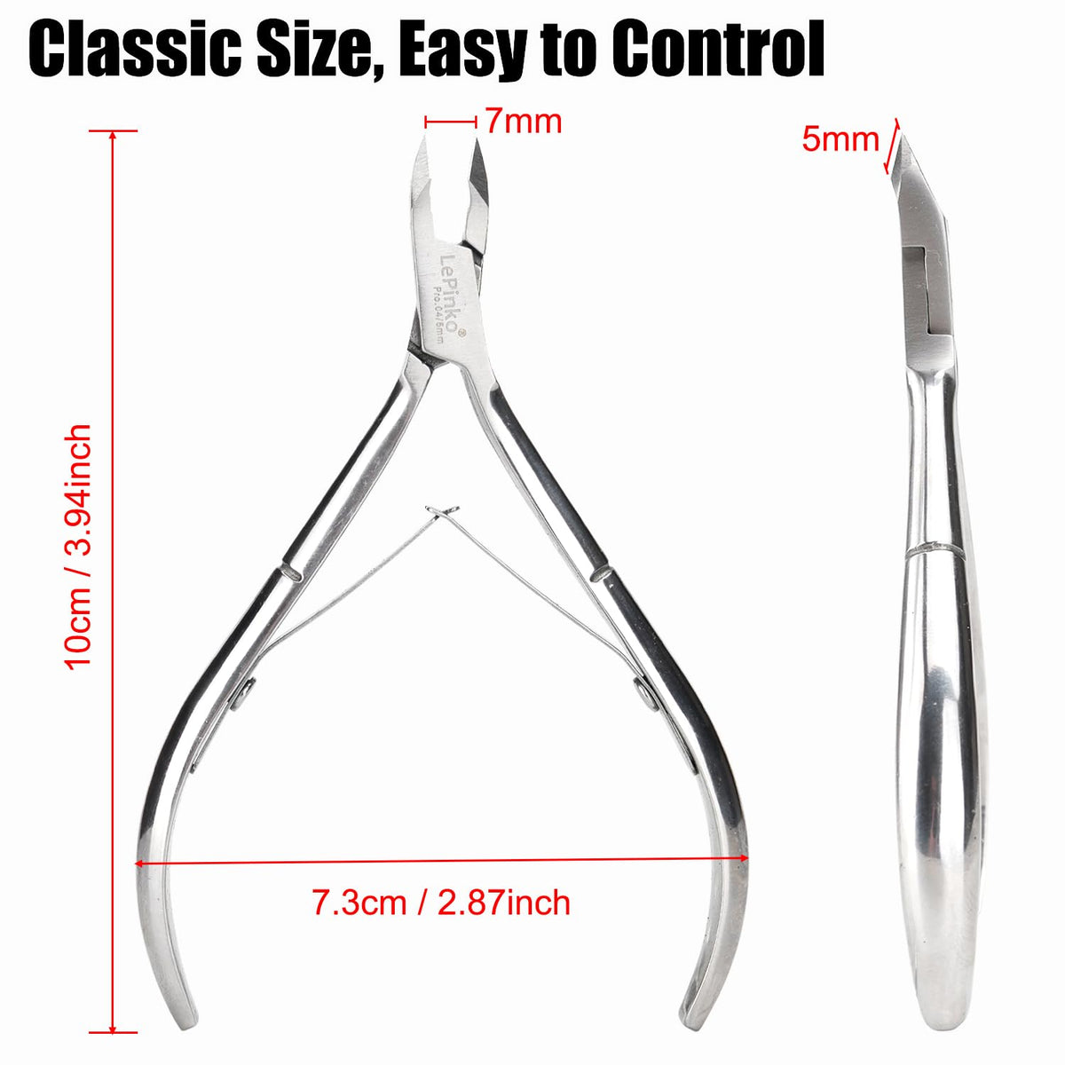 Side-by-side view highlighting the precise alignment of the premium metal cuticle remover blades.