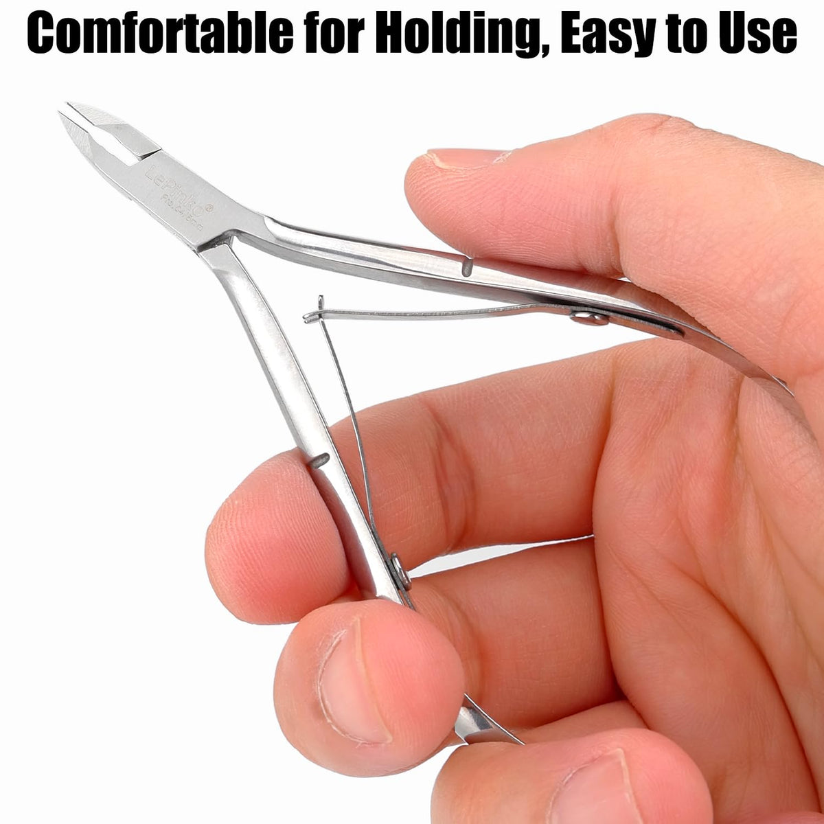 Full packaging arrangement of the LePinko four piece pedicure and manicure grooming kit toolset.