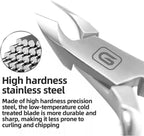 Manicurist using the 5mm jaw cuticle nipper to precisely trim excess dead skin from a fingernail bed