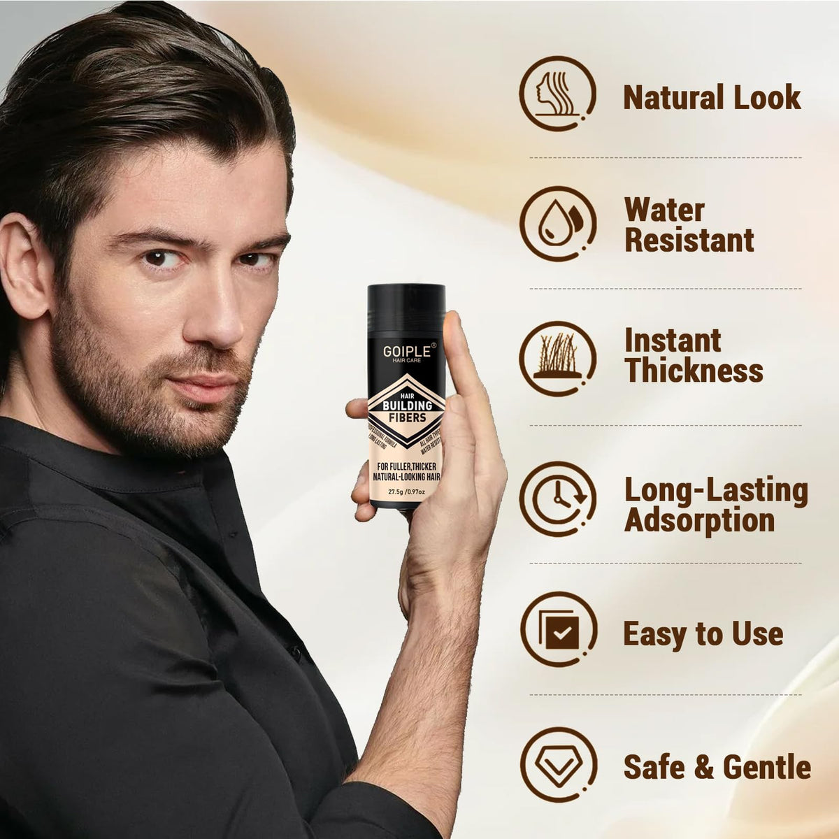 Waterproof beard filling pen with dual tips for precise mustache shaping and patchy spots coverage