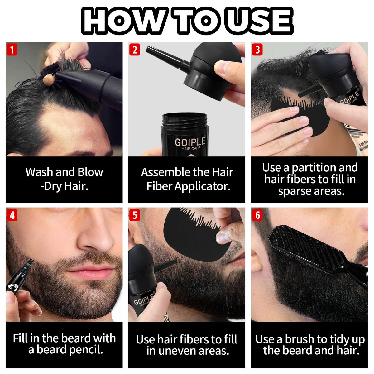 Close up of the blending brush grooming facial hair for a natural seamless finish