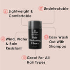 Plant extract hair thickening micro fibers close up texture analysis