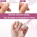 Instructional view demonstrating the 45 degree angle use of the ceramic cuticle buffer on natural nails
