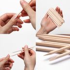 Natural wooden nail sticks for professional manicure