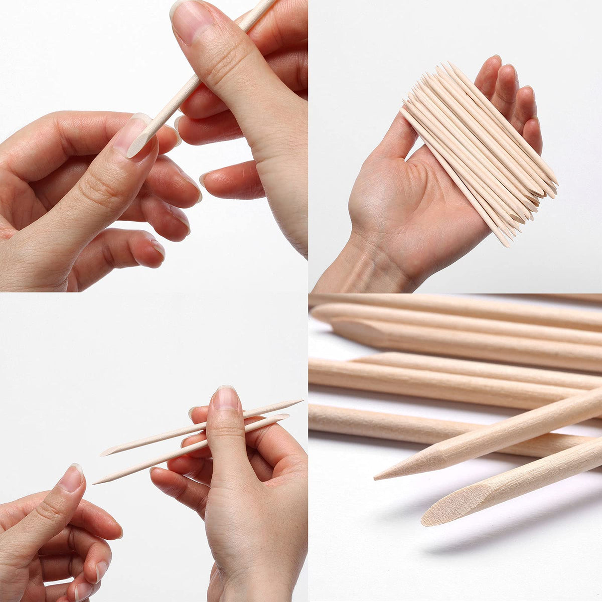 Natural wooden nail sticks for professional manicure