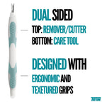 Close up of Trim cuticle pusher rounded end for nail care