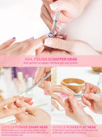 Professional nail care removal kit in pink