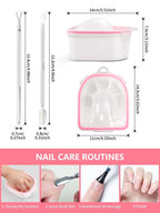 Home manicure set with soak bowls and steel tools