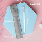 Pointed tip detail of Czech glass manicure tool