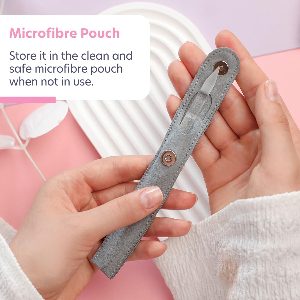 Professional manicure kit with glass cuticle pusher
