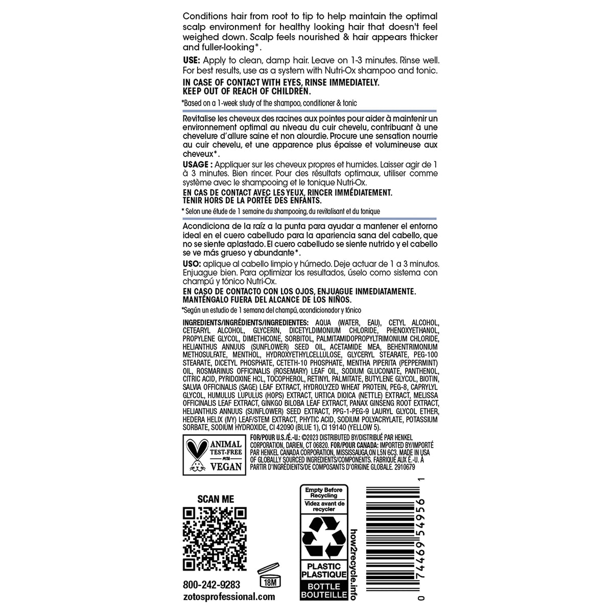 Nutri-Ox 15.2 Fluid Ounce conditioner bottle isolated