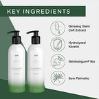 Cel Microstem anti thinning shampoo bottle showcasing professional grade biotin features