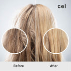 Cel Microstem shampoo and conditioner bottles side by side displaying fluid ounce volumes