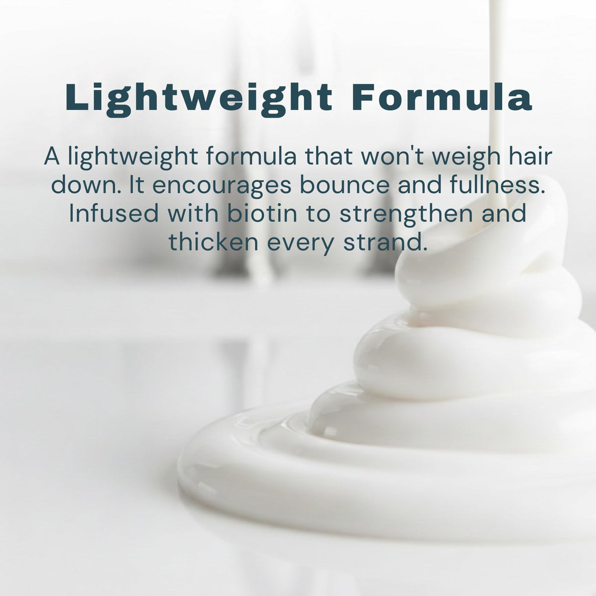 Premium imported USA biotin b complex conditioner bottle with pump dispenser overview