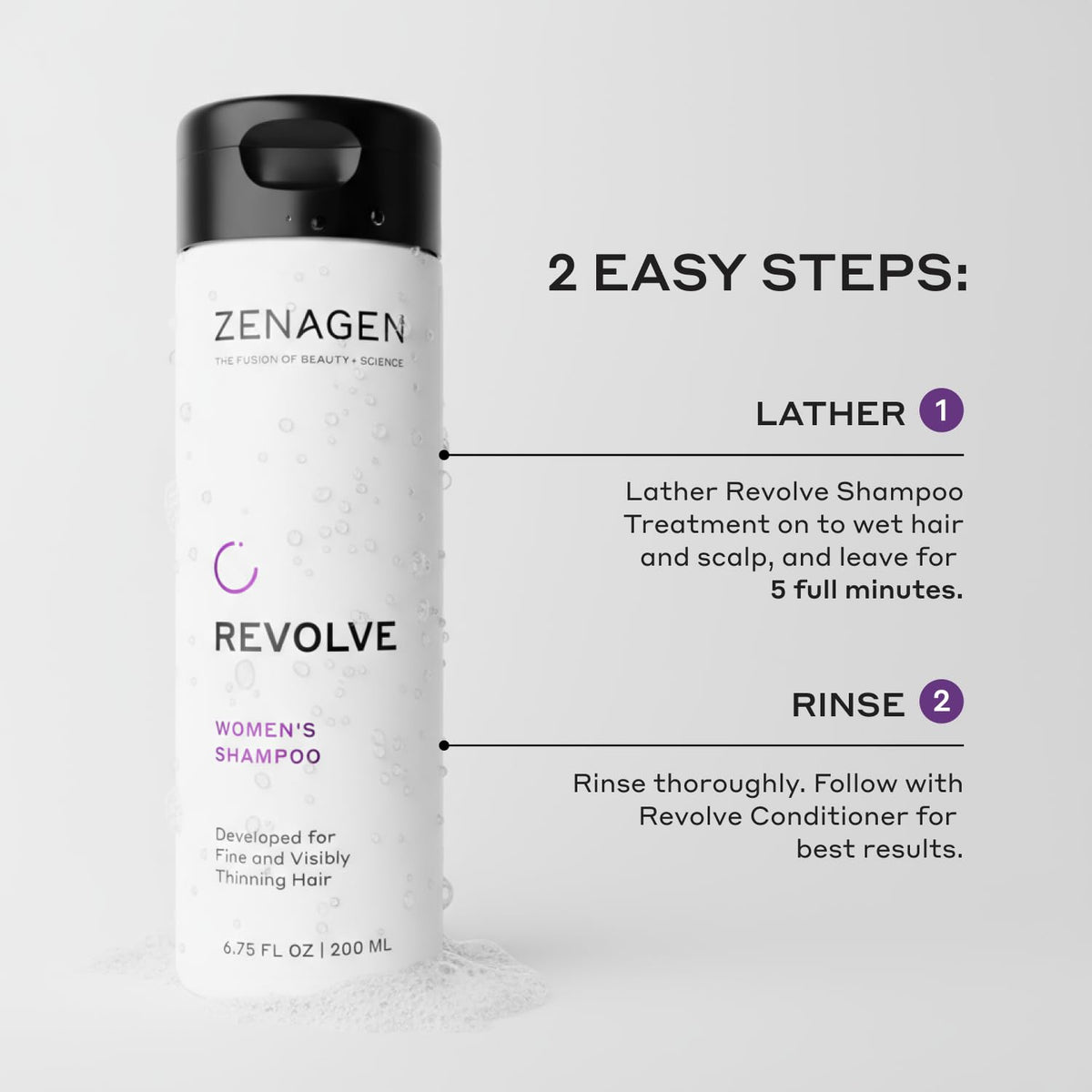 Zenagen hair care products for women flat lay