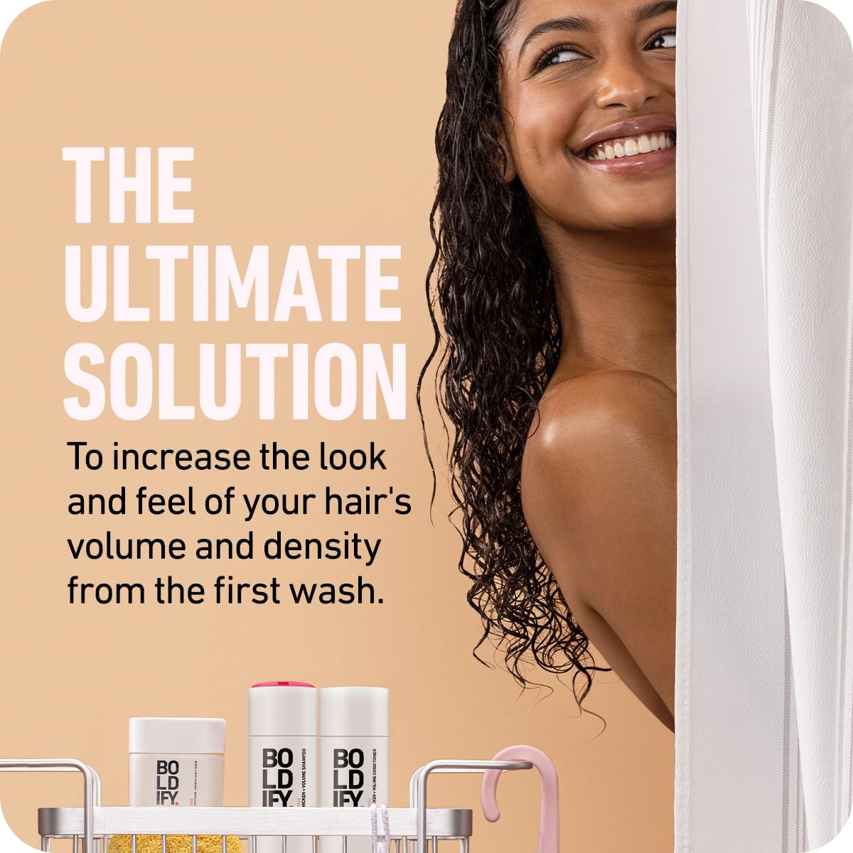 Boldify Biotin Formula Conditioner back label showcasing clean ingredients list