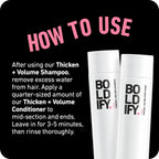 Boldify anti hair loss care volume conditioner bottle displayed against a clean background