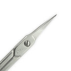 Refine extra fine tip cuticle scissors displayed on a clean grooming surface