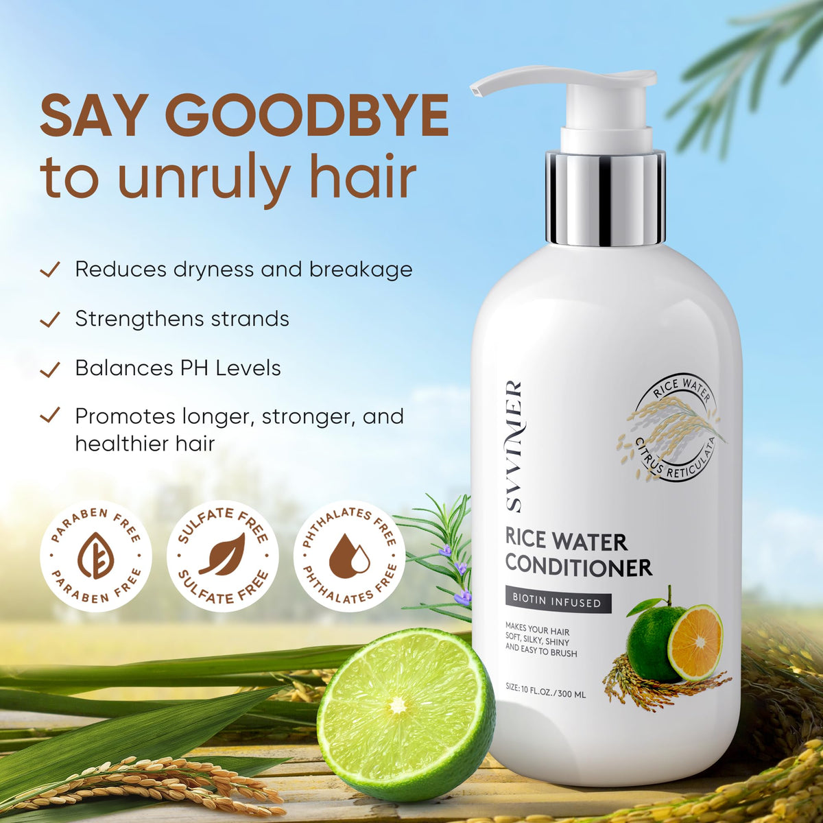 Svvimer thickening conditioner bottle label details