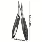 Premium heavy duty toenail clipper package contents including the single piece black ergonomic personal care trimmer.