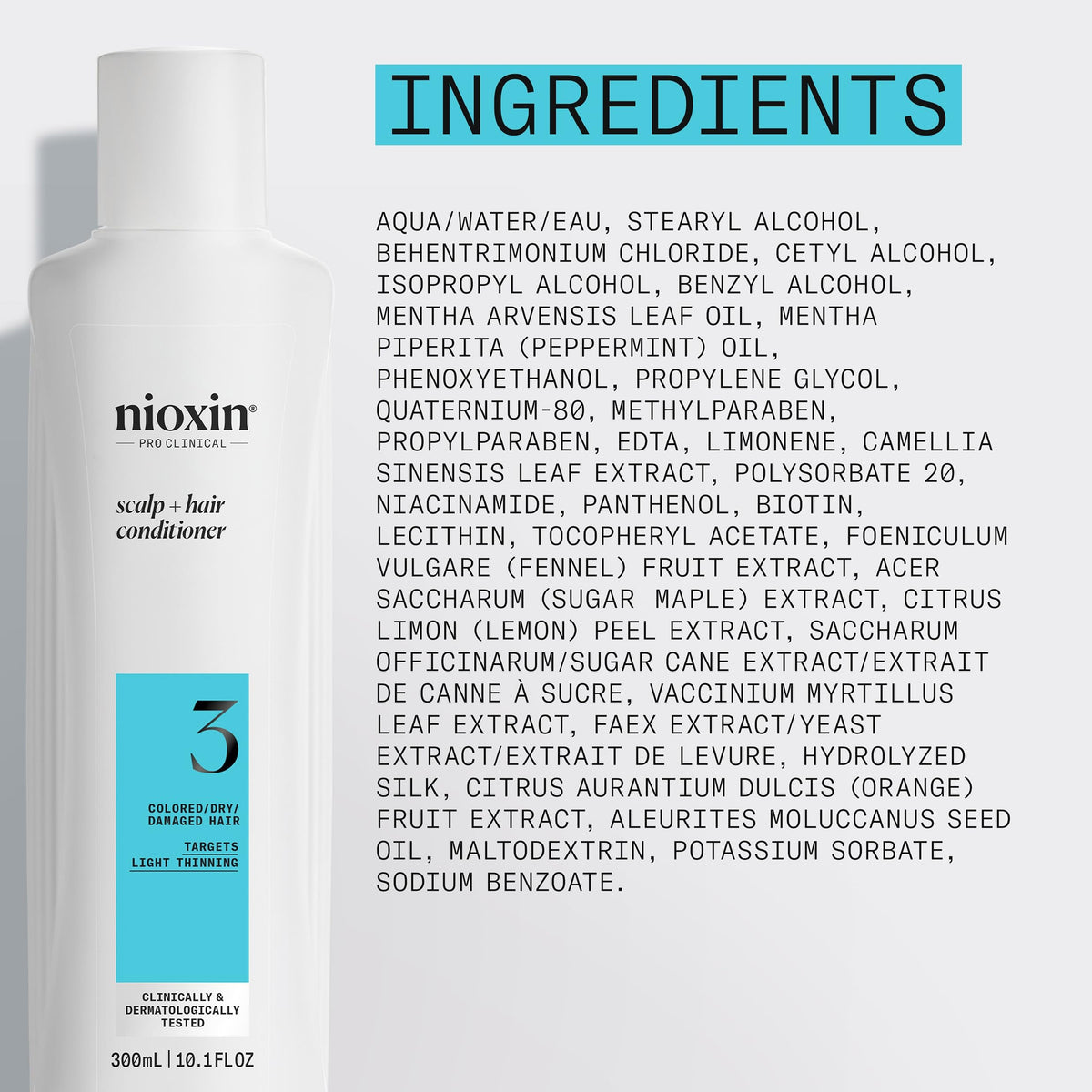 Nioxin System 3 conditioner for color treated hair packaging