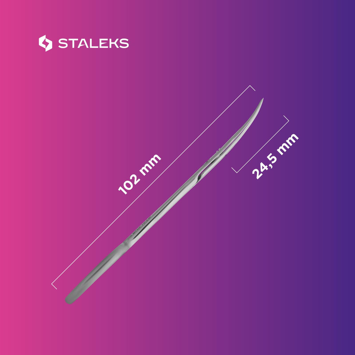 Full length product view of the corrosion resistant Staleks Exclusive 22 Type 1 Magnolia scissors for salon use.