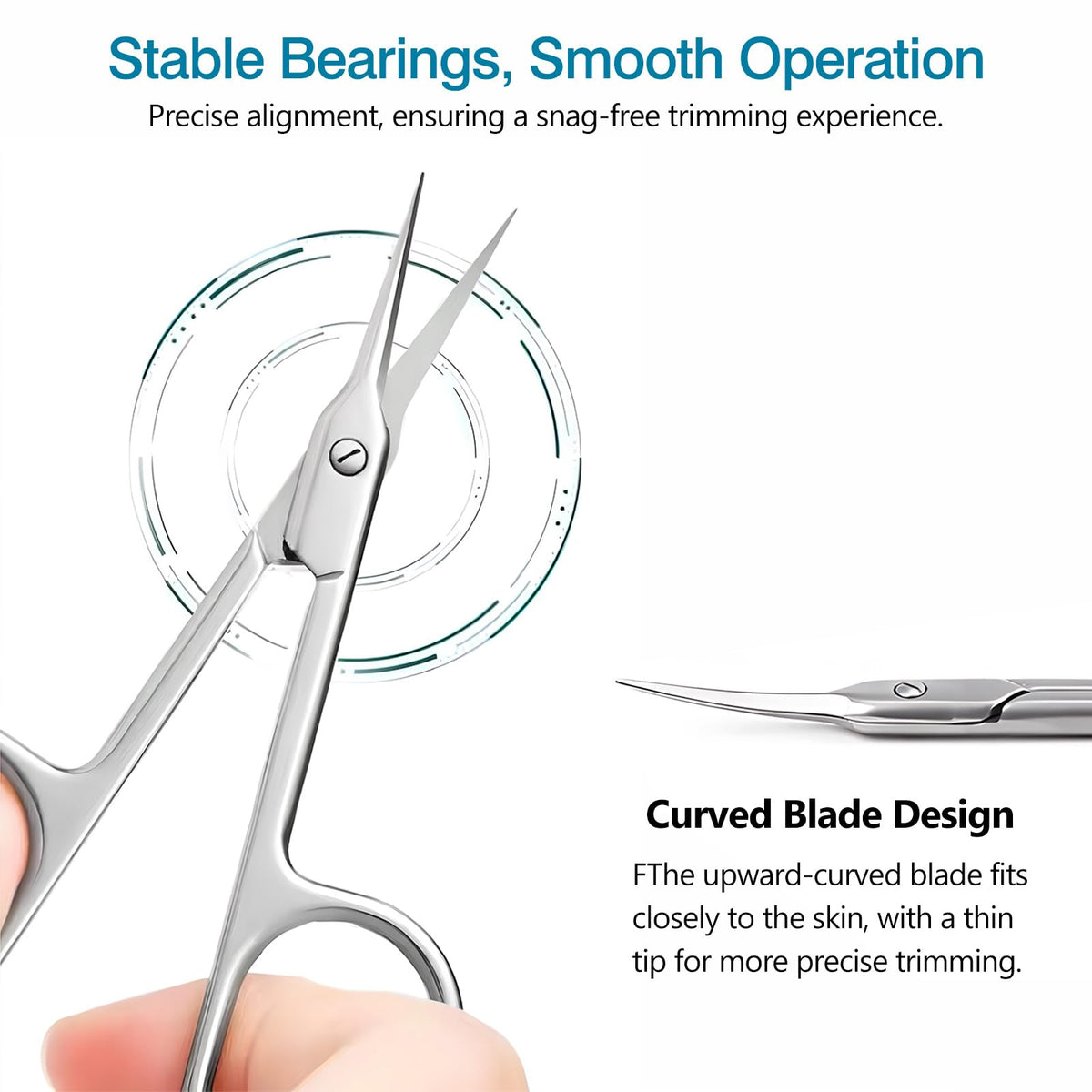 Two piece stainless steel personal care set displayed against a clean background for scale.