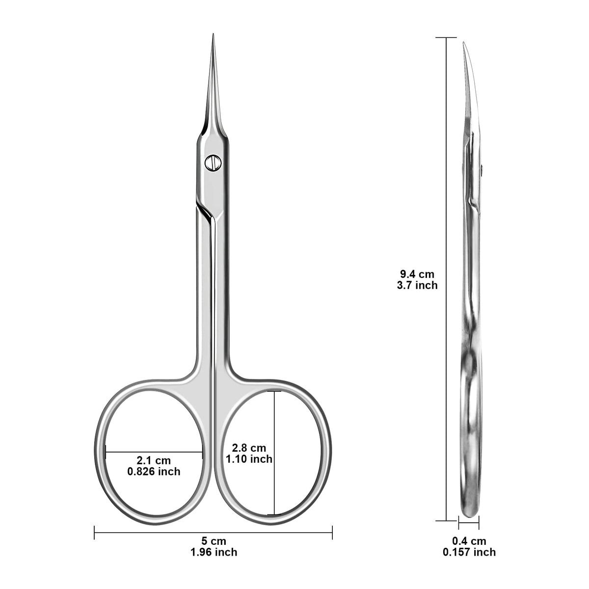 CGBE precision grooming kit scissors being cleaned with an alcohol wipe.