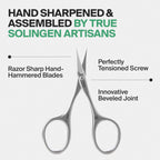 GERmanikure stainless steel matte finish nail scissors inside the open leather case.