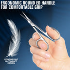 THRAU small manicure scissors highlighting ergonomic finger loops for steady control