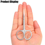 LePinko fine tip nail care scissors showing the durable steel rivet construction.