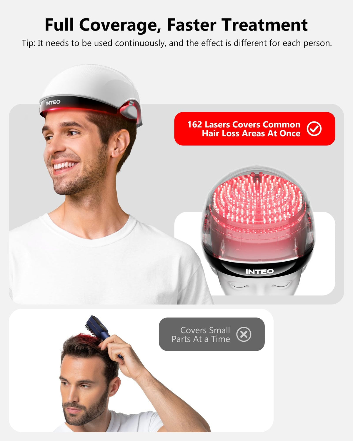 Close up of Inteo red light therapy laser beads