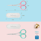 A detailed angle of the rust resistant alloy steel scissor blades designed for professional home manicures.