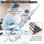 Close-up view of LePinko extra fine curved blades highlighting the precise pointed tip.
