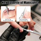 LePinko manicure scissors displaying the ergonomic large finger holes for a comfortable non-slip grip.